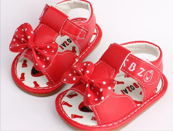 Г. Новые Мультяшные бант для маленьких девочек сандалии Летняя обувь для новорожденных от 0 до 12 месяцев модная детская нескользящая обувь принцессы - Цвет: 6