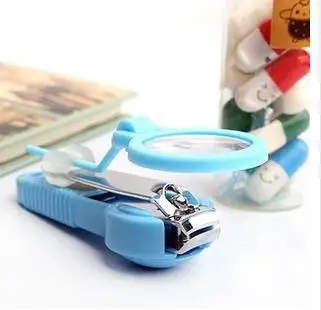 

5pcs/lot Stainless Steel Nail Tools Toe Finger Clipper Trimmer Nail Clippers With Magnifier Nai File Manicure Pedicure ,blue
