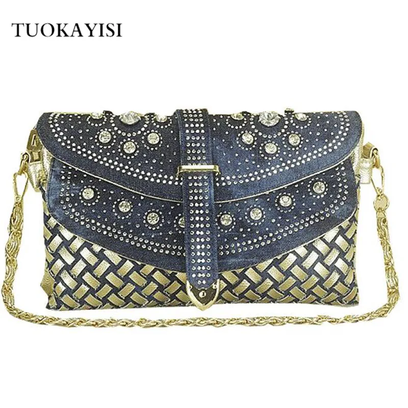 

High Quality Leather+cowboy Women Crossbody Bags Fashion Zipper Design Women Shoulder Bags Shoulder Strap Ladies Handbags 2018