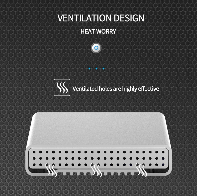 New Aluminum 6Gbps High Speed 2.5" HDD Enclosure Mobile Hard Disk Box Usb 3.0 Sata Hard Disk Case For 9.5-15MM HDD Blueendless hard drive storage box