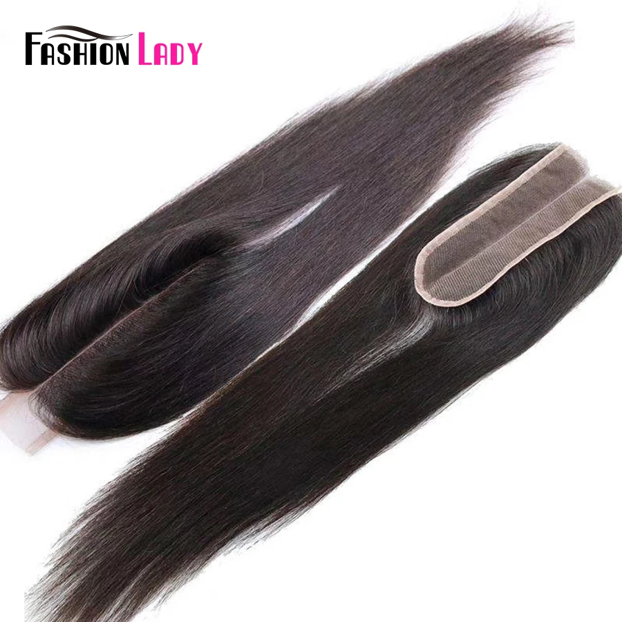 Модные женские бразильские прямые волосы плетение человеческих волос 3 пучка с 2x6 дюймов кружевной парик с пробором посередине 1b# не-Remy