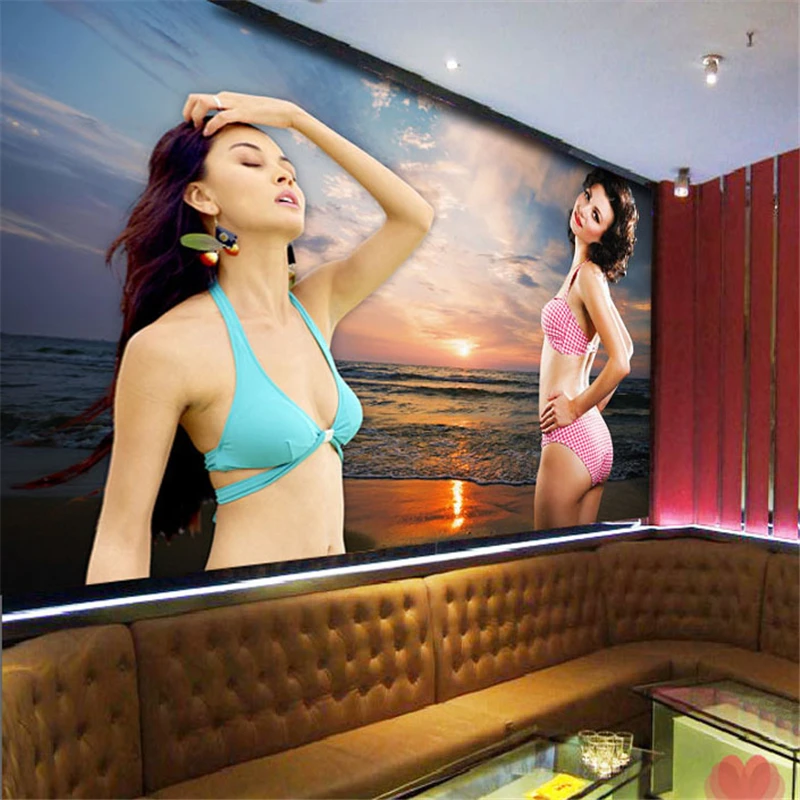 beibehang Free Shipping Themed mural wallpaper sexy beauty hotel nightclub KTV box sofa backdrop | Обустройство дома