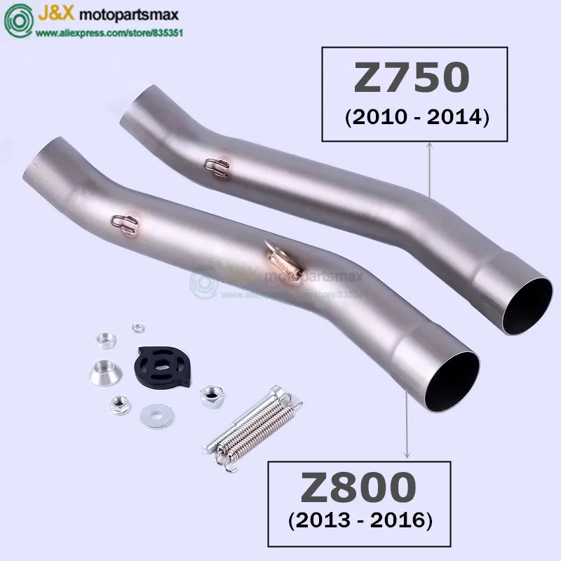 Z750 Slip-On For KAWASAKI Z750 Z 750 2007-2014 Z800 Z 800 2013-2016 Motorcycle Exhaust Muffler Tube Escape Moto Middle Link Pipe