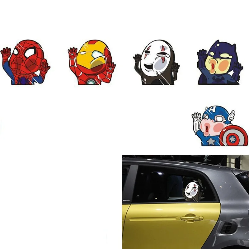 Стикер для автомобиля, Бэтмен, Человек-паук, Капитан Америка, без лица, человек, Железный человек, хит, стекло, автомобиль, забавная индивидуальная наклейка, украшение
