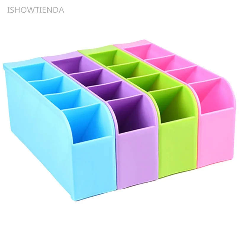 

ISHOWTIENDA 1pc 11.4*9.3cm Plastic Organizer Storage Box For Drawer Cosmetic Kitchen Underwear Debris Plastic Organizer Box New