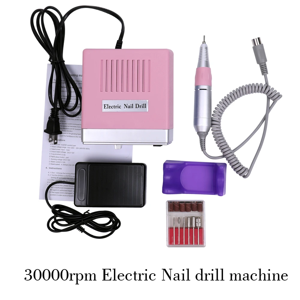 

30000r Electric Nail Drill Machine nail Gel Polish Remover Tools Nail-art Equipment Manicure Pedicure Files Accessory EU/US Plug