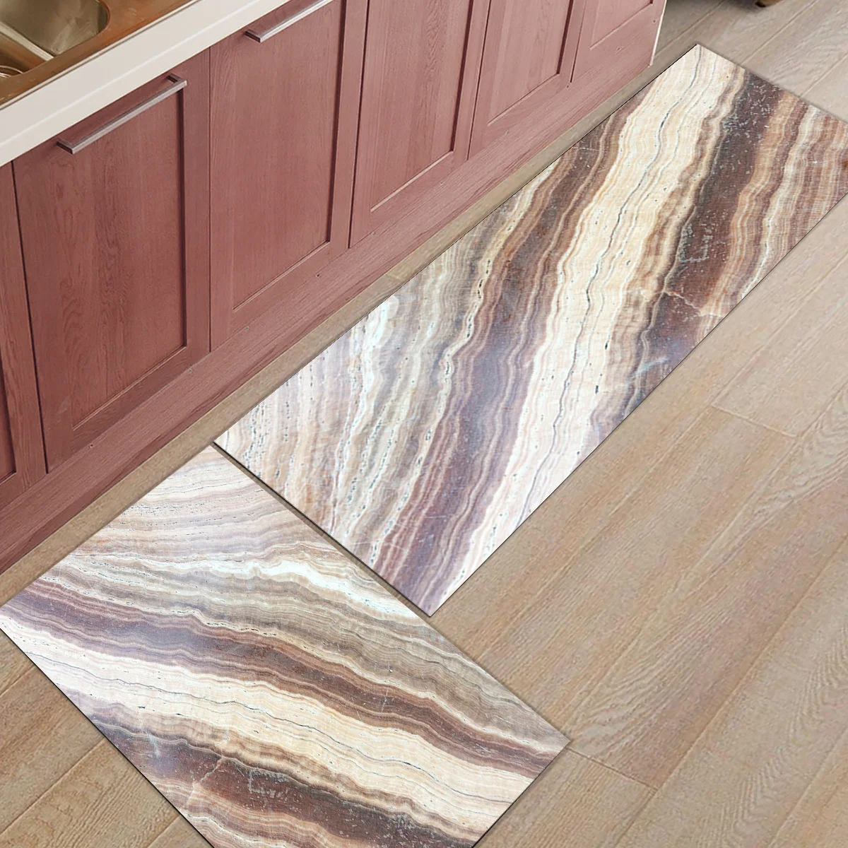 Деревянные текстурированные коврики Marble1Doormats для входного Пути Грязи мусор