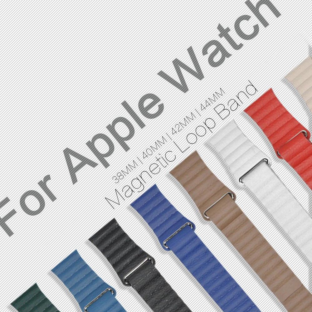 

Magnetic Loop Leather Band 1:1 For Apple Watch 38mm 40mm 42mm 44mm Bracelet High Quality 1:1 For iWatch Strap Series 1 2 3 4