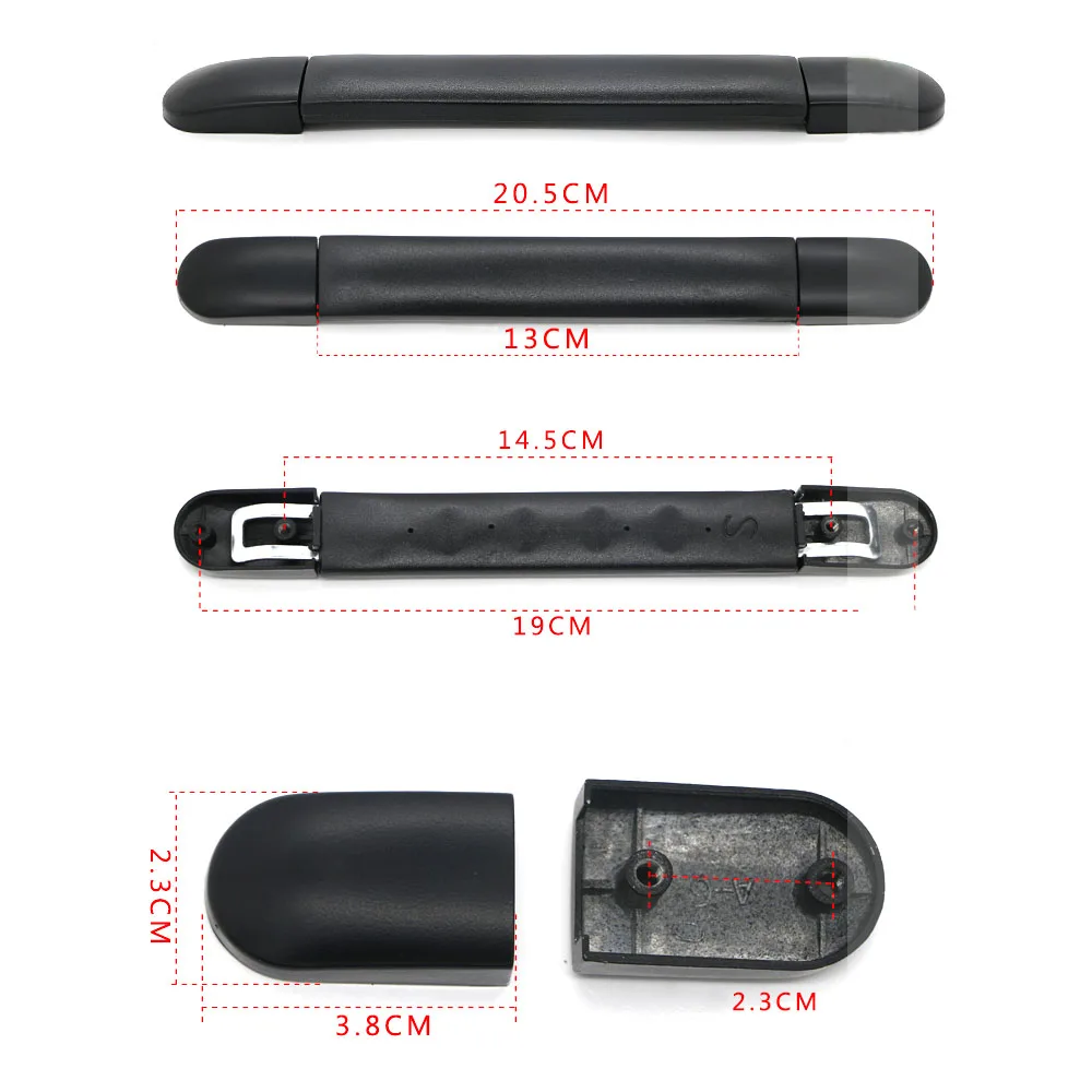 13cm Black Plastic Replacement Suitcase Luggage Handle Flexiblew/Screws