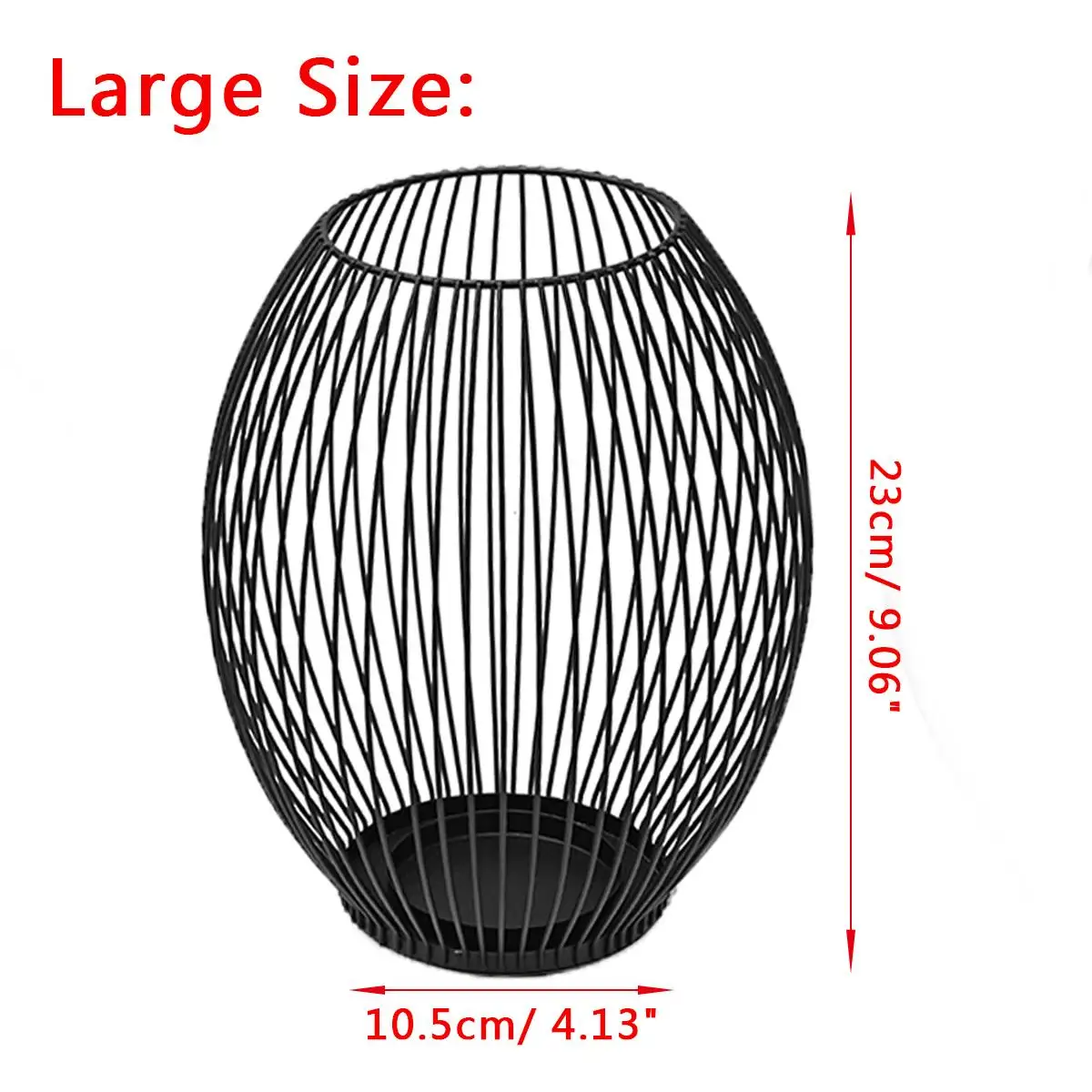 Большой черный металлический полый металлический Железный Держатель свеч-клетка, подсвечник, подвесной фонарь без светодиодный Декор, подарки - Цвет: L