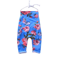 Детская одежда; комбинезоны с цветочным узором для девочек; модная одежда без рукавов; Комбинезоны для маленьких девочек; детский летний костюм