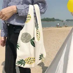 Mylb складной пляжный путешествия Пикник сумка многоразовый мешок сумки на плечо Для женщин сумки хлопок и лен сумка хозяйственная сумка