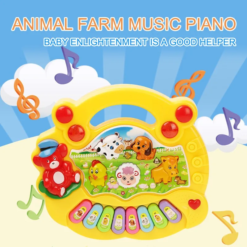 

Farm Animal Mobile Piano Musical Toy Electronic Keyboard Cartoon Sound Toy Early Educational Musical Instruments Toys For Kids