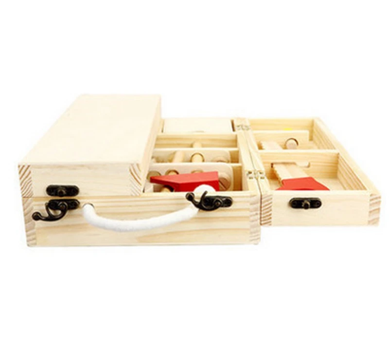 Новый дом деревянный пазл, детская игрушка Toolbox сервис модель ящика для инструментов ящик с инструментами Прямая доставка