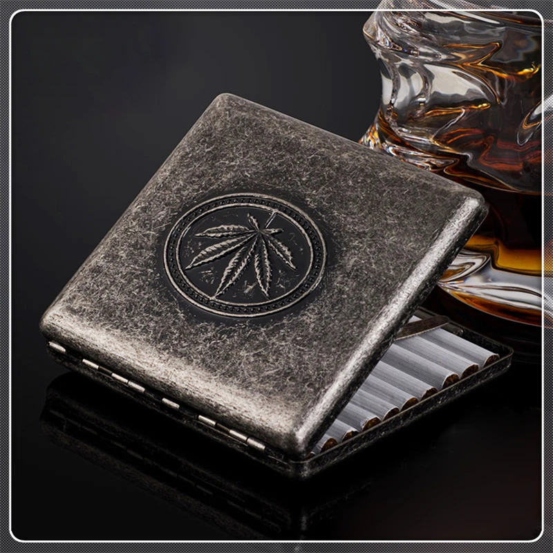 Stainless Steel Weed Bronze Cigarette case for 20pcs Metal Classic