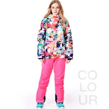 Gsou Snow brand лыжная куртка женщин одежда для лыжников сноуборд куртка и брюки горные лыжи костюм на оформление