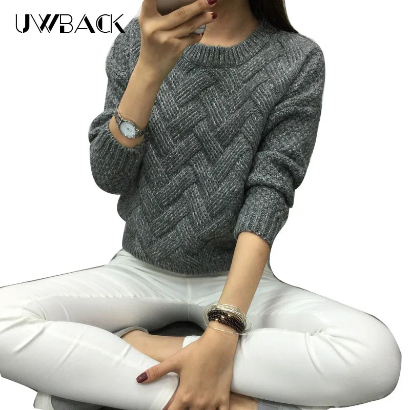 

Women Fashion 2018 Spring Sweaters Basic Casual Knitting Winter Pullover Female Warm Gray/Khaki Sweater Twist Pattern,KB911