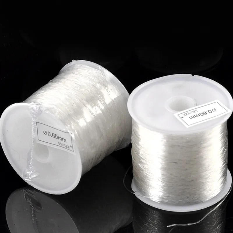 1roll 90m Hot New Nylon Elastic Thread For Jewellery Making White 0.6mm