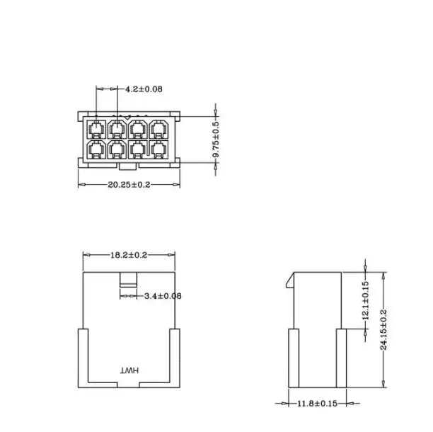 4.2 مللي متر 5559 GPU 8Pin PCI-E موصل سالب ل PC الشعيب 8Pin PCI-E بطاقة جرافيكس امدادات الطاقة البلاستيك قذيفة