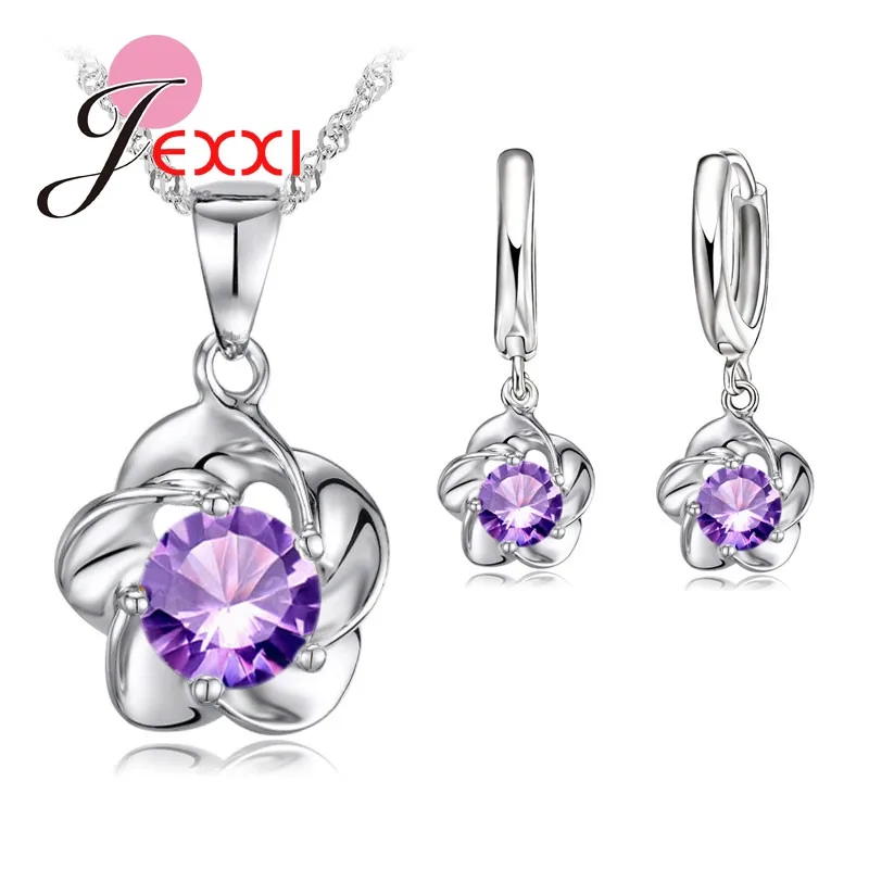 Hot Fashion Necklaces Choker+ Earring Jewelry Set Beautiful Flower Pendants For Fantastic Woman Propose Bijoux Two Color | Украшения и