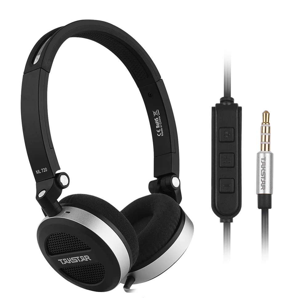 

TAKSTAR MFi Certified Over Ear Headphone Headset ML720 Stereo Headphones Wired Noise Cancelling Dynamic Including Carry Case