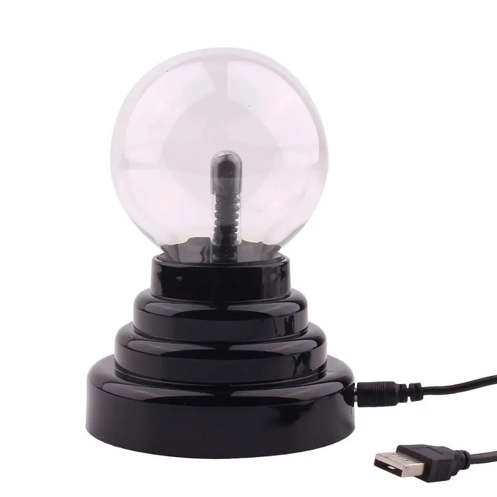 Magic Black Base Crystal Plasma Ball Night Light Magic Glass Sphere Novelty Lightning Ball Light Party Holiday Plasma Table Lamp