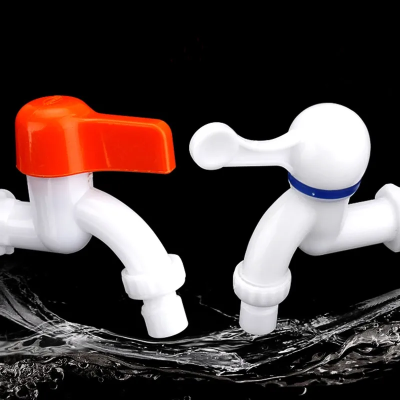 High quality white ABS plastic faucet single cold faucet 4/6 points