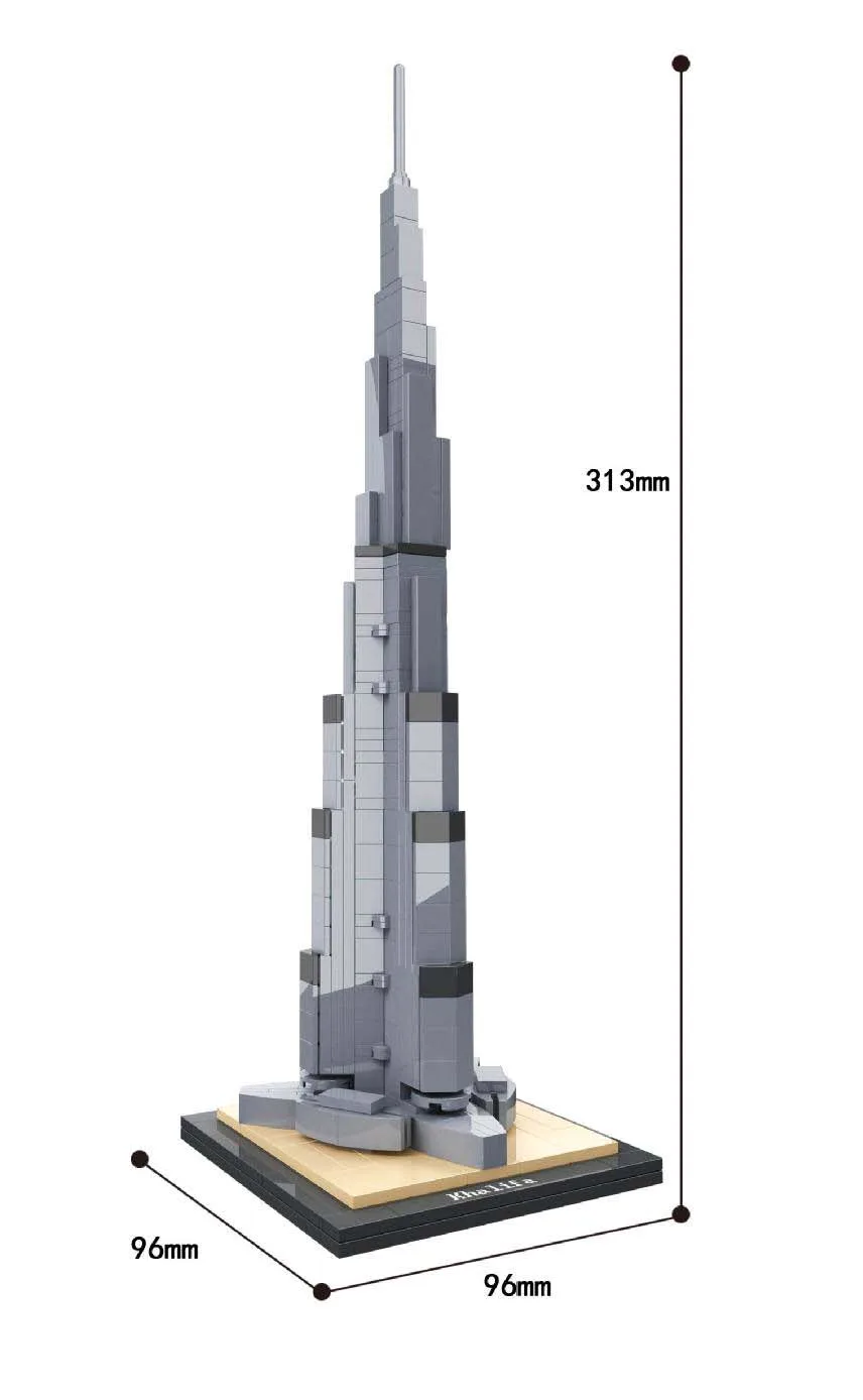 Реплика набор архитектура Burj Khalifa 21031 строительный блок MOC Строительный кирпич игрушка обучающая без оригинальной коробки - Цвет: HSH Khalifa Tower