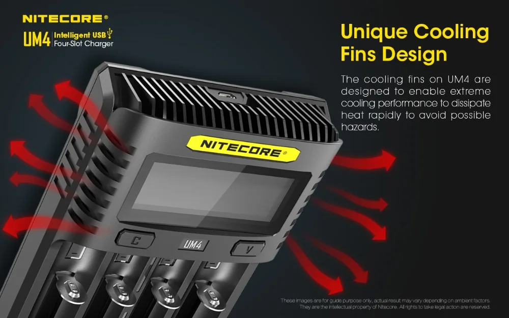 Online NITECOR UM4 C4 VC4 LCD Smart Batterie Ladegerät für Li Ion IMR INR ICR LiFePO4 18650 14500 26650 AA 3,7 1,2 V 1,5 V Batterien D4