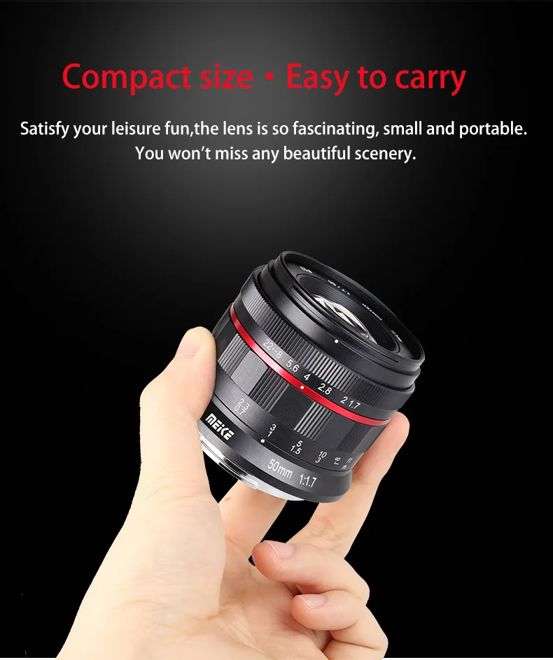Meike 50 мм F1.7 ручная фокусировка объектива для sony E-mount полная Рамка беззеркальная камера A7II A7RIII для Canon RF Fuji Fujifilm Nikon Z