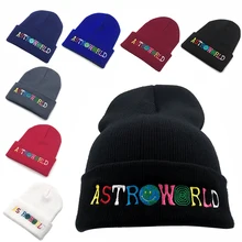 Travi$ Knitted Hat New ASTROWORLD Beanie embroidery Astroworld Ski Warm Winter Unisex Travis Skullies Beanies Solid Hip-Hop