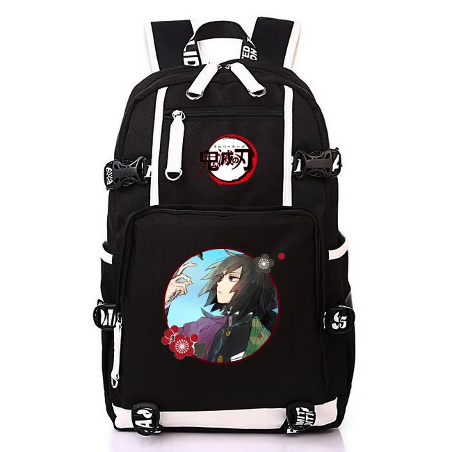 Японское аниме Demon Slayer: Kimetsu no Yaiba Bookbag брезентовые школьные рюкзаки USB рюкзак для ноутбука мультяшный дорожный рюкзак Rugzak - Цвет: 17