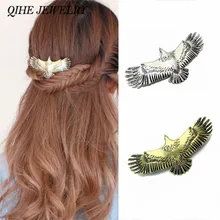 Qihe ювелирные изделия древнее золото с принтом в виде орла заколки для волос заколки зажим для волос заколка со стразами Для женщин Женский Аксессуары Украшения