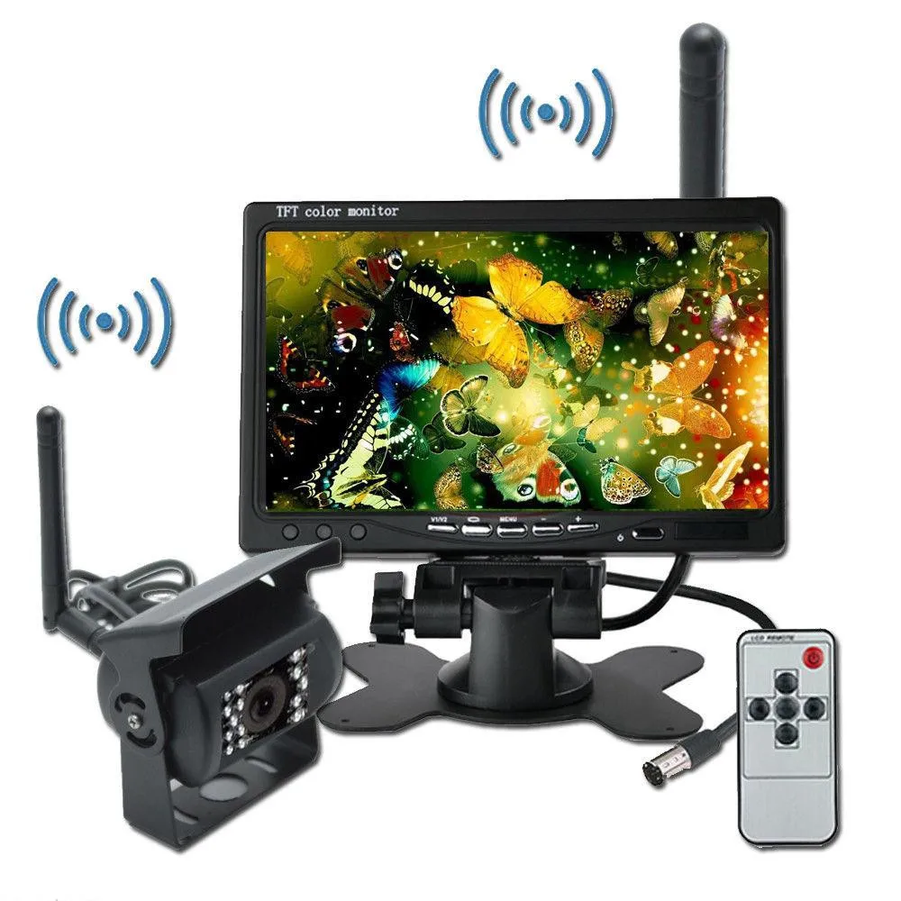 

Wireless IR Rear View Back up Camera Night Vision System with 7 inchs Monitor for RV Truck Best Maximum configuration