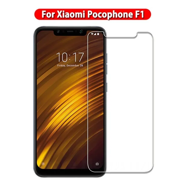 Best Offers 9H Tempered Glass For Xiaomi Pocophone F1 Screen Protector Glass For Xiaomi Pocophone F1 Protective Film 0.26mm Snapdragon 845