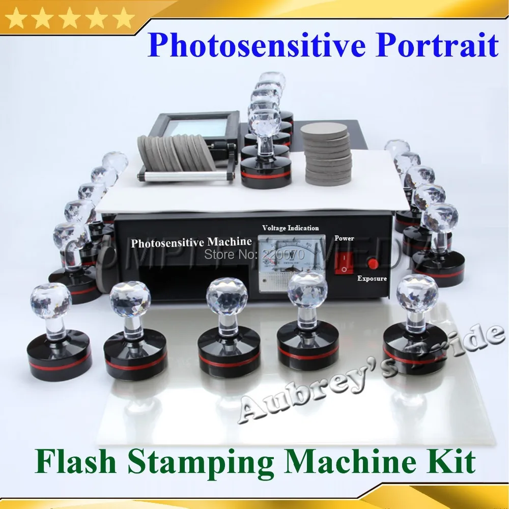 42MM Photosensitive Portrait Flash Stamp Machine Kit Self inking