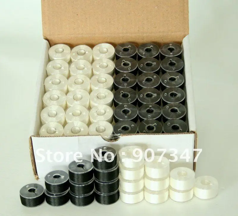 

144 prewound bobbins for brother machine polyester thread with plastic sides + FREE SHIPPING ! ! !