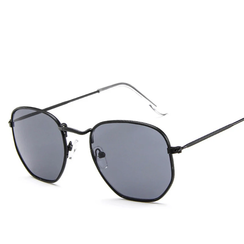Модные солнцезащитные очки женские брендовые дизайнерские маленькие оправа для очков многогранник прозрачные солнцезащитные очки Мужские Винтажные Солнцезащитные очки Шестигранная металлическая оправа