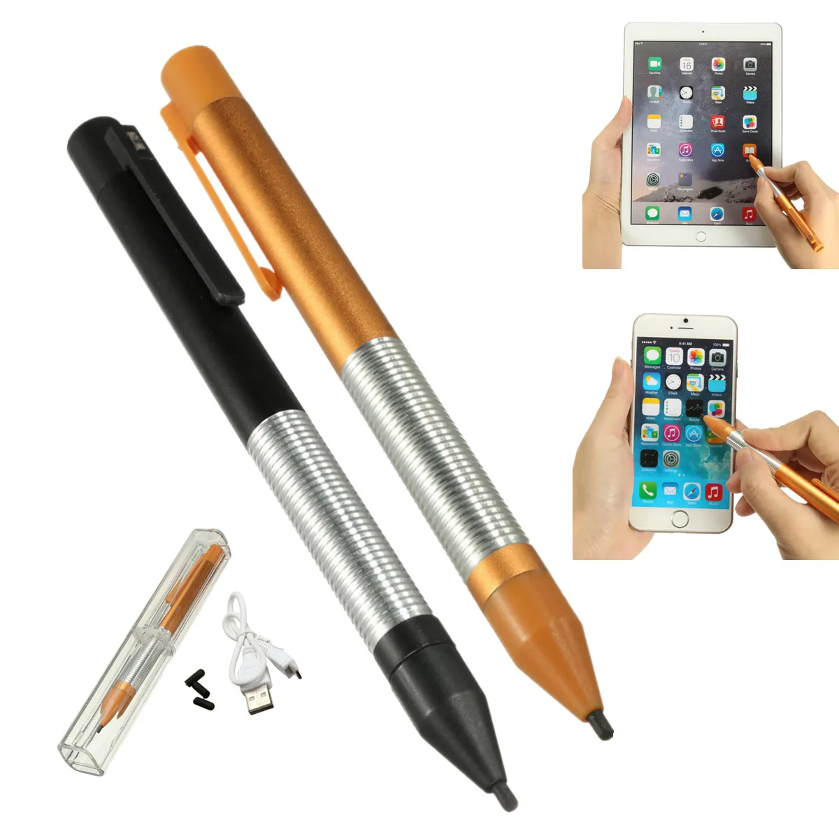 Универсальный 2,4 мм тонкий наконечник активный емкостный сенсорный стилус карандаш алюминиевый сплав карандаш для рисования iPad планшет телефон Android