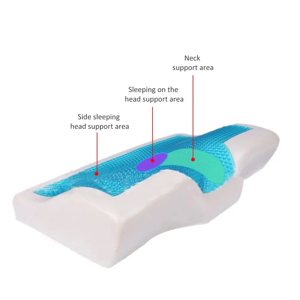 1 шт пены памяти прохладная гелевая Подушка лето лед-прохлада анти-храп шеи Ортопедическая бабочка силиконовая подушка для сна подушка для дома