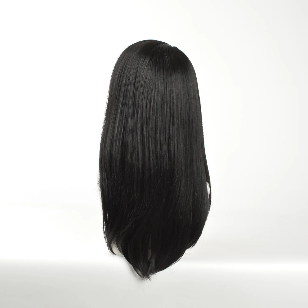 Длинные челки парики для женщин 22 дюймов термостойкие волокна синтетический черный парик длинные прямые волосы натуральный цвет парик косплей