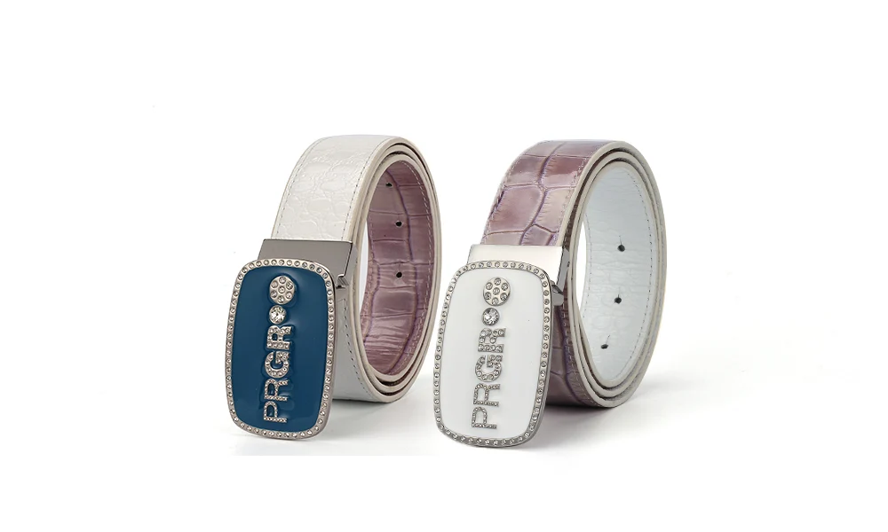 brand women golf belt double use purple white sports waistband genuien