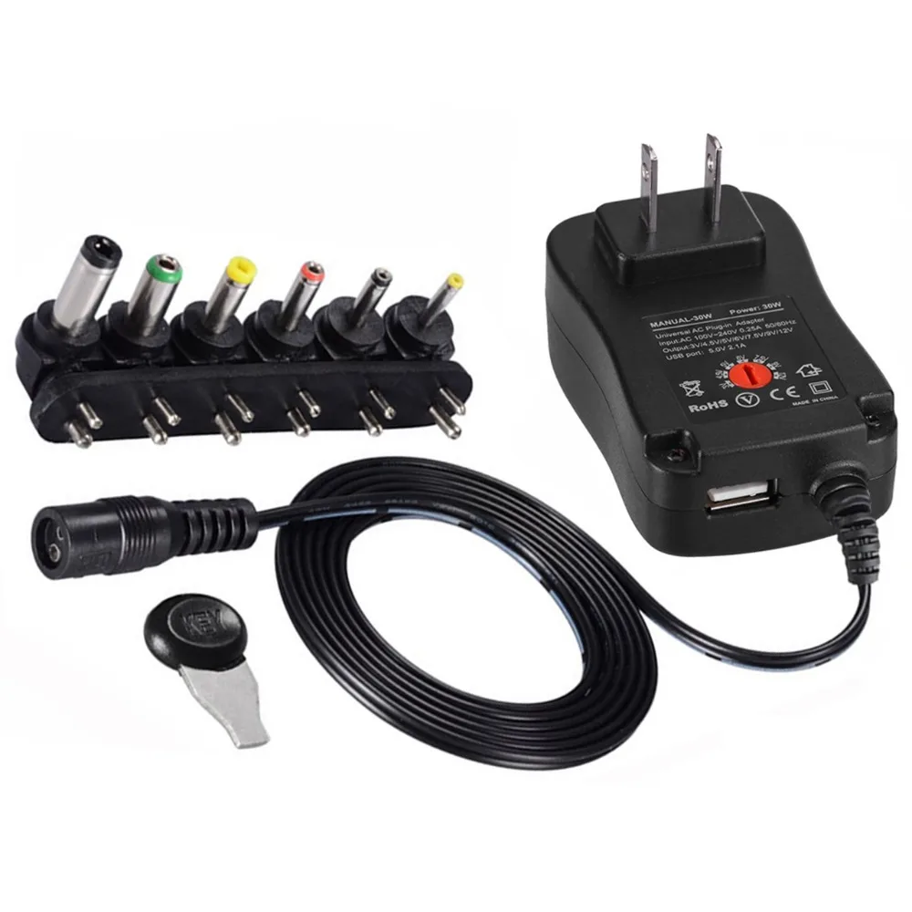 

3V 4.5V 5V 6V 7.5V 9V 12V 2A 2.5A AC DC Adaptor Adjustable Power Adapter Universal Charger Supply for led strip 30W SP 500ma 1A