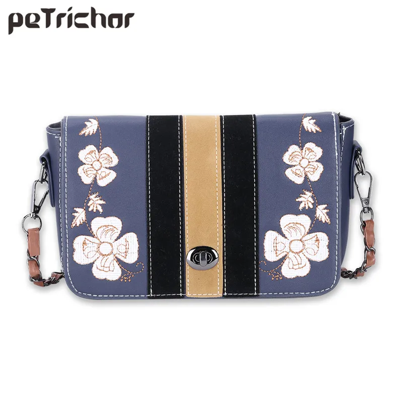 

Women Vintage Leather Bags Printing Flowers Mini Handbags Famous Women Black Small Bags Brand Shoulder Bag Bolsas Femininas