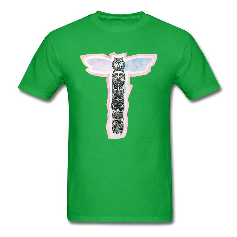 Owl Totem Plain Short Sleeve Leisure Tshirts 100% Cotton Crewneck Male Tops T Shirt Design T Shirt Summer Drop Shipping Owl Totem green