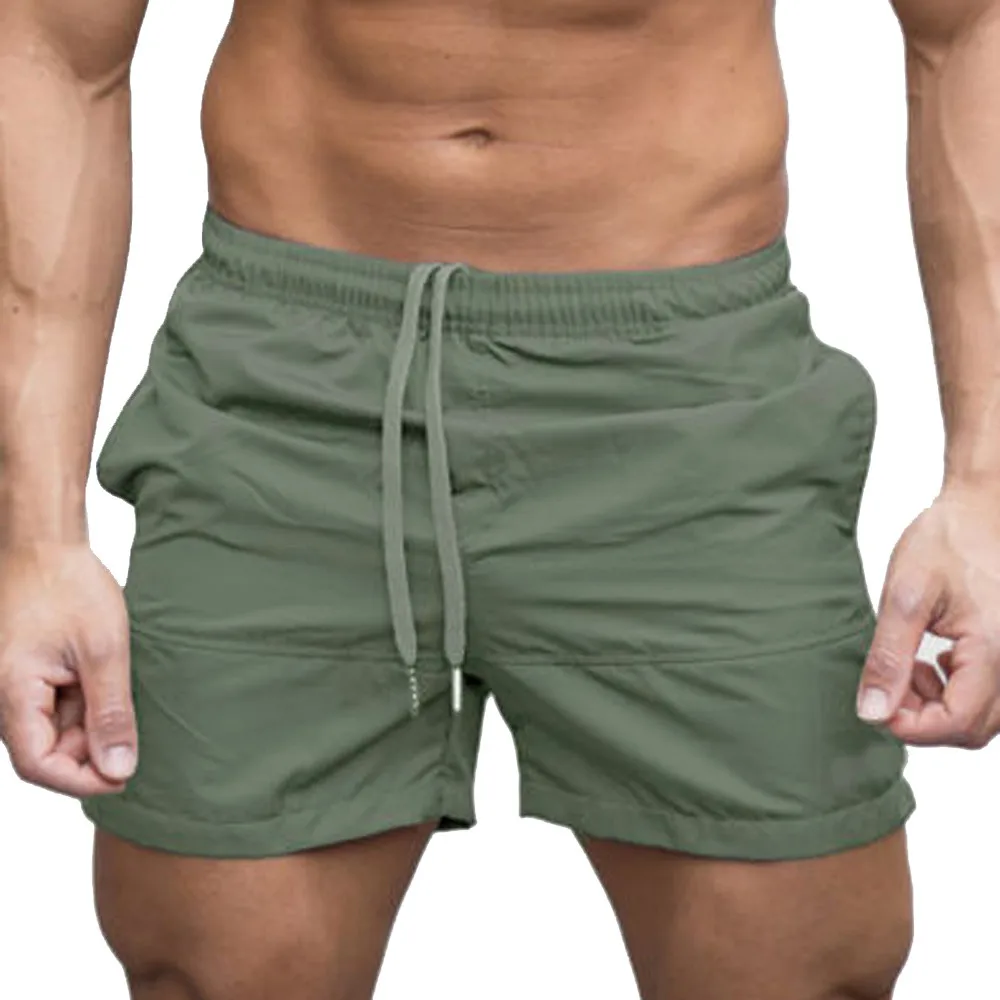 Модные шорты, мужские повседневные спортивные шорты с эластичной резинкой на талии, штаны, брюки - Цвет: Green