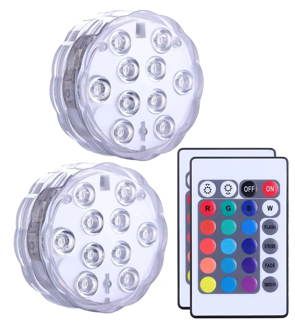 Submersible Led Lights Remote Controlled, Battery Powered, RGB Changing