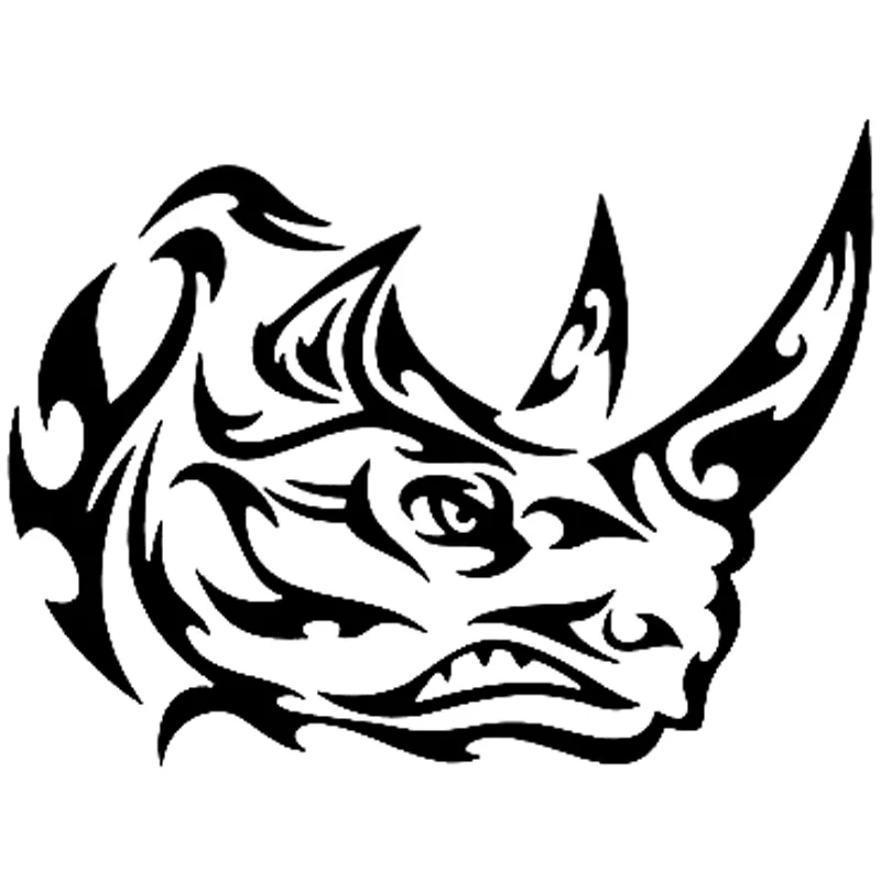 

15.1cm*11.4cm Tribal Rhino Fashion Vinyl Car Sticker Car Accessories Black/Silver S3-5483
