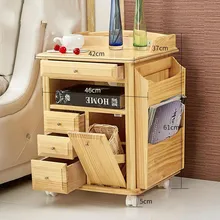 Сплошная деревянная прикроватная тумбочка для спальни, прикроватная тумбочка, простые современные детские ящики, Короткие прикроватные шкафчики, цвет соснового дерева