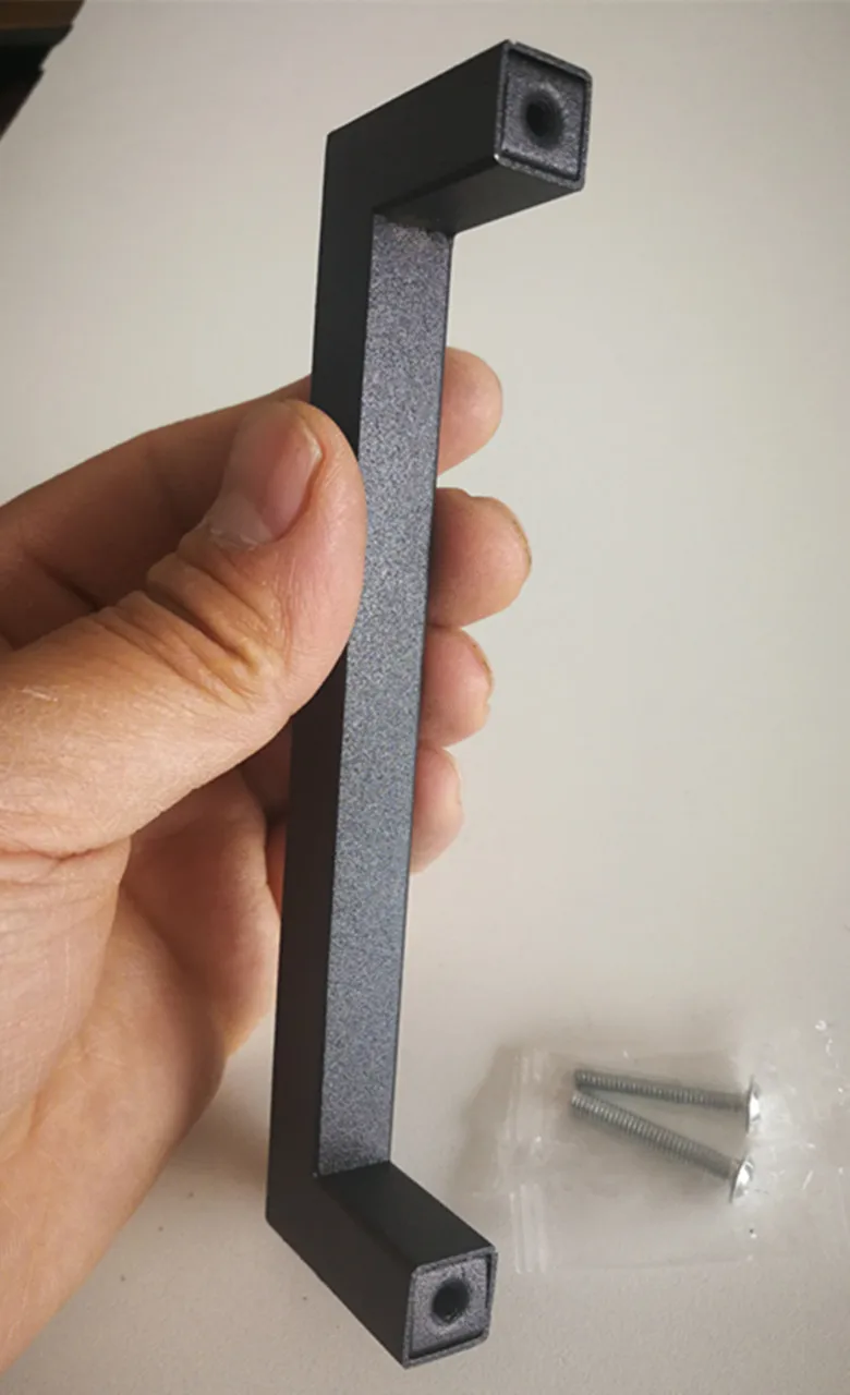 10 шт./лот 12*12 мм нержавеющая сталь матовый черный шкаф ручка квадратный бар